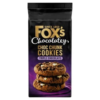 Foxs 3 choc Fox's Fabulous Triple Chocolate Cookies 180g – Image 1