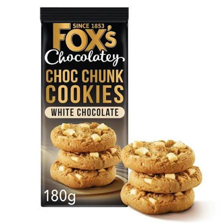 Fox's white choc Fox's Chocolatey Choc Chunk Cookies White Chocolate 180g – Image 1
